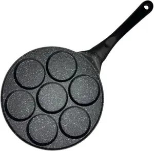 Pancake Pan, Nonstick Mini Pancake Pan with 7-Mold Design, Egg Frying with Anti-Scalding Handle, Maker for Gas Stoves, Maker