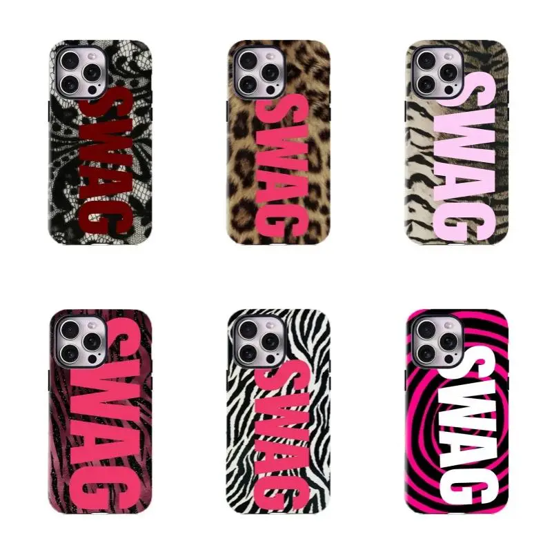 Custom Smartphone Cover - SWAG Millennial Hot Girl Design, Leopard Print, Zebra Print, Lace Styles, Shockproof Drop-Protection, Wireless-Charging Compatible, Niche Unique Accessory for iPhone 11-17 ProMax Plus & Samsung Devices, Great Gift for Women, Resi