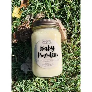 BABY POWDER Soy Candle in Mason Jar Unique Gift