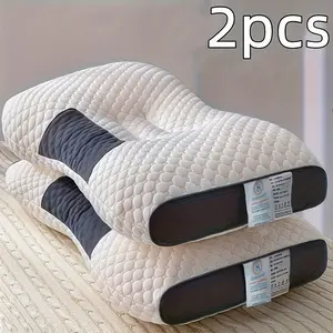 2pcs 3D Spa Massage Pillow Set, Cervical Neck Support Cushion for Sleep & Protection, Knitted Home Decor Pillows for Living Room Bedroom