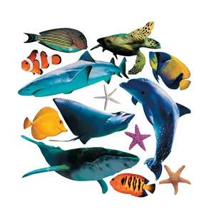 5 1/2" – 23 3/4" Jumbo Realistic Sea Life Cardboard Cutouts – 13 Pc.