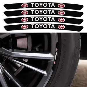 4/8Pcs Aluminum Car Styling Wheel Hub Rim Tire Decoration Stickers Auto Accessories For Toyota TRD Corolla Yaris Chr RAV4 Hilux Prius Land Cruiser Avensis Auris Camry