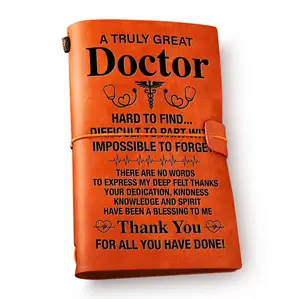 Thank You Gifts for Doctor Leather Journal Notebook, Doctor Appreciation Gifts Engraved Leather Travel Journal for Birthday Retirement Christmas