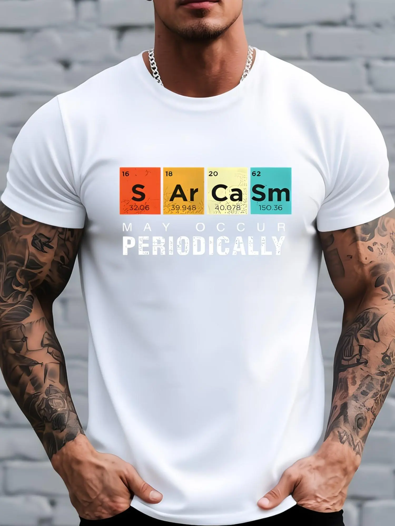 Men'S Scientific Humor Periodic Table Design T-Shi unisex soft cotton short sleeve t shirt, vintage graphic casual tee for men women teens, perfect birthday holiday gift for camping travel gym daily street  wear