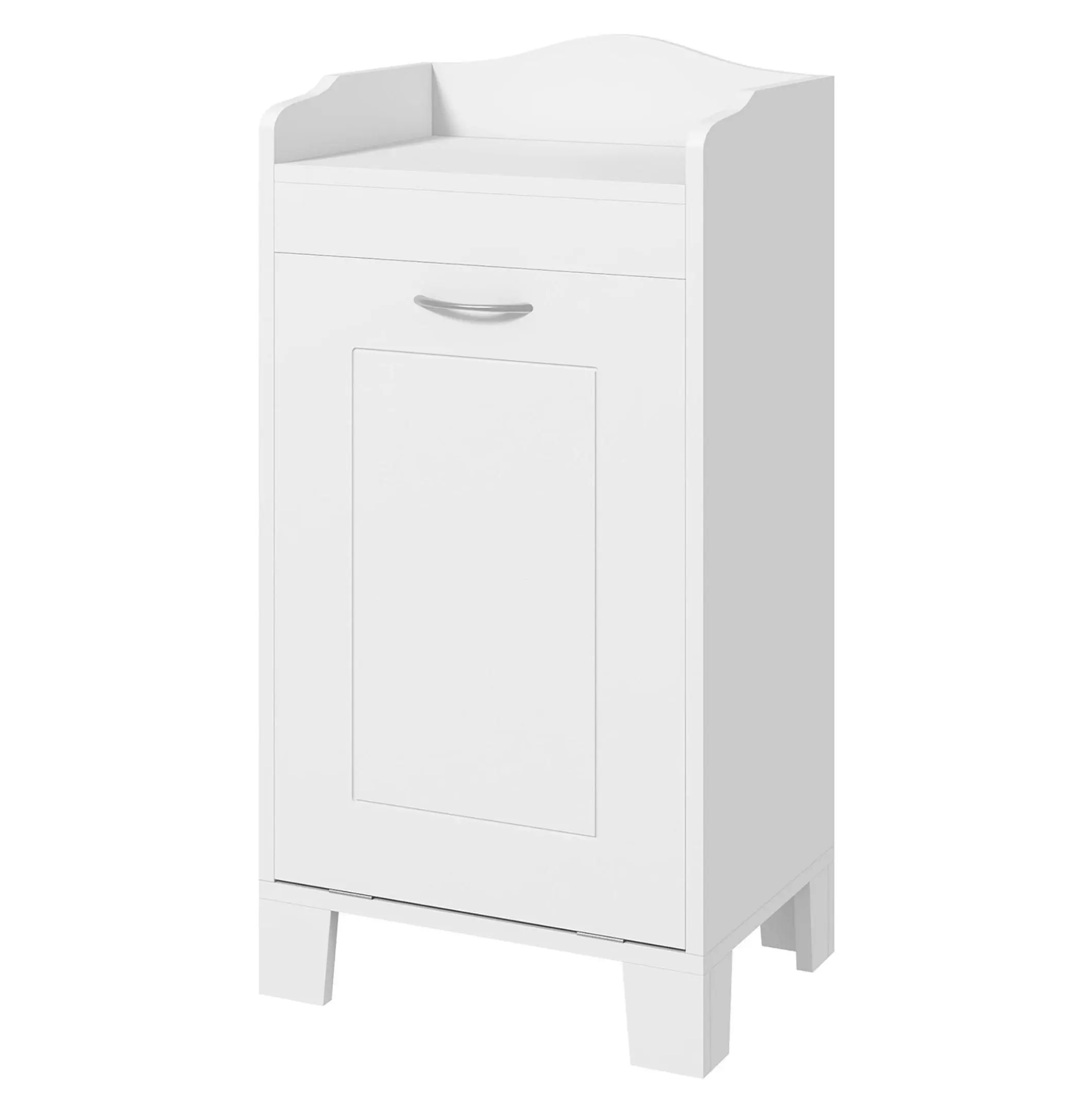 31" Tilt Out Laundry Hamper, Free Standing Home Organizer, White - Space Saving Bathroom Storage
