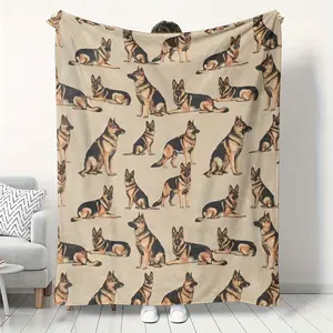 Country-Rustic German Shepherd Dog Print Flannel Throw Blanket,Gift For Dog Lovers,Soft And Comfortable Thin blanket