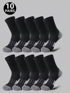Unisex Crew Socks, Comfortable Soft Mid-Calf Sports Socks, All-Season Thickened Socks, Ideal for Fitness, Running, Cycling, Hiking, Tennis
