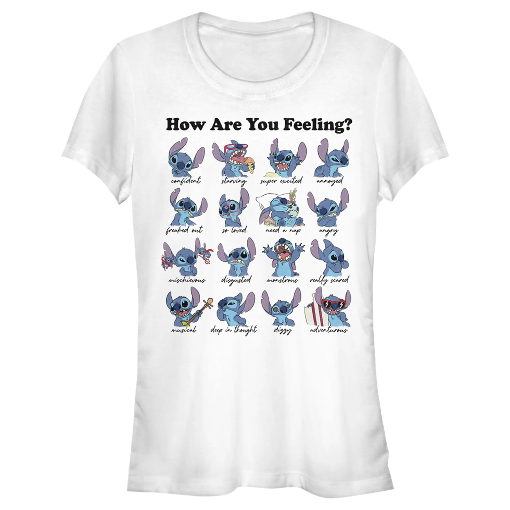Juniors Womens Lilo & Stitch How Are You Feeling T-Shirt