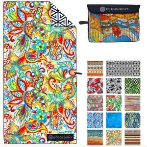 ECCOSOPHY Microfiber Beach Towel - Sand Free, Quick Dry, Lightweight, Super Absorbent, Oversized 71”x35” for Travel, Pool & Camping for Adults (Ibiza)