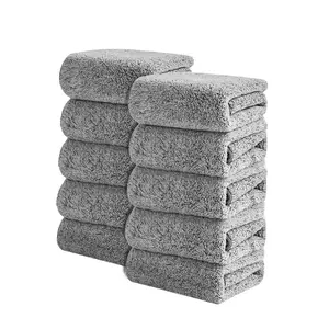 10Pcs Thick Microfiber Bamboo Charcoal Cleaning Cloths, Lint Free Streak Free Kitchen Towels