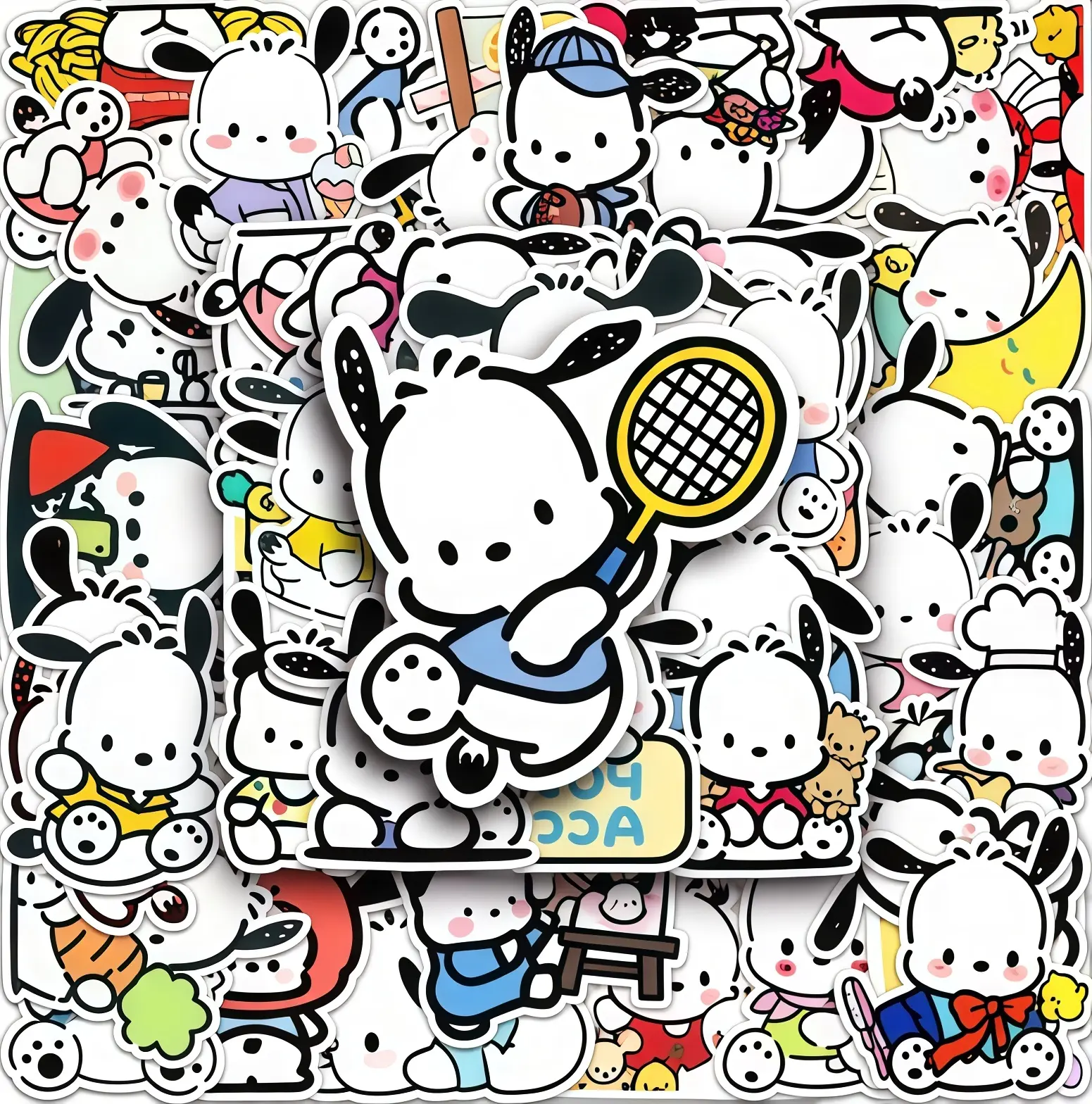 Sanrio Pochacco Pacha Dog 50 Pieces Waterproof Kawaii Decorative Sticker Decals Set