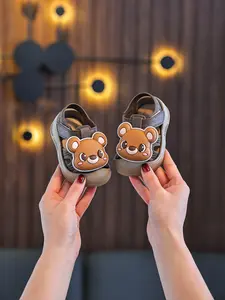 Kids Soft Sole Velcro Sandals Flip Flops, Spring Summer Fall Casual Wear, Durable Beach Travel Home Outdoor Running Shoes