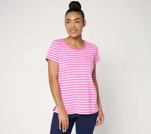 Belle by Kim Gravel TripleLuxe Knit Tonal Stripe Top