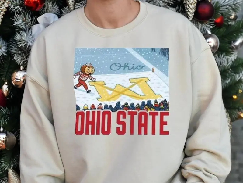 Brutus Ohio State Snow Fan Football Sweatshirt,Funny Brutus vs Michigan Game Day Crewneck, OSU Fan Gift Unisex Football Sweatshirt