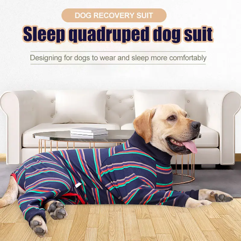 Stripe Dog Shirt | Post-Surgery & Weaning | Soft, Breathable, & Stretchy | Full Coverage & Mosquito-Resistant