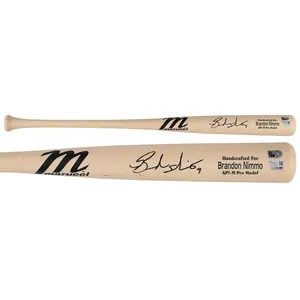 Brandon Nimmo New York Mets Autographed Player-Issued Tan Marucci Bat from the 2024 MLB Season - Fanatics Authentic Certified