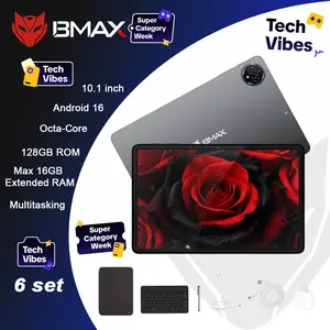【TikTokShoptechvibes】2026 BMAX-i10PLUS 10.1"  new smart AI Android 16 Octa-Core tablet bundle 6 in 1 with Keyboard Case Stylus Type-C Charging,Adapter and headphones,Bluetooth 6000mAh Battery 5GWIFI Multitasking ,for work,games,study,Mother's Day Gift