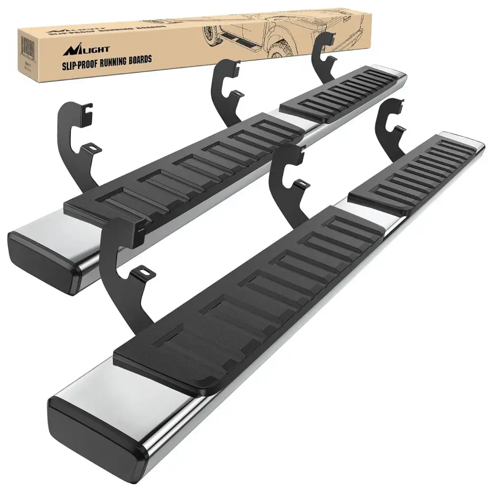 Nilight 6-Inch Stainless Steel Bolt-On Side Step Nerf Bars Running Boards for 2019-2024 Chevy Silverado/GMC Sierra 1500 Double Cab & 2020-2024 Silverado/GMC Sierra 2500HD/3500HD Truck, 2020-2024 Silverado 2500Hd/3500Hd/Gmc Sierra 2500Hd 3500Hd