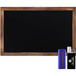 11" X 17" Torched Brown Solid  Frame Wall Chalkboard,  Surface,  Decor, Restaurant & Cafe Menus, Blackboard, Includes Chalk, Eraser &  Hardware