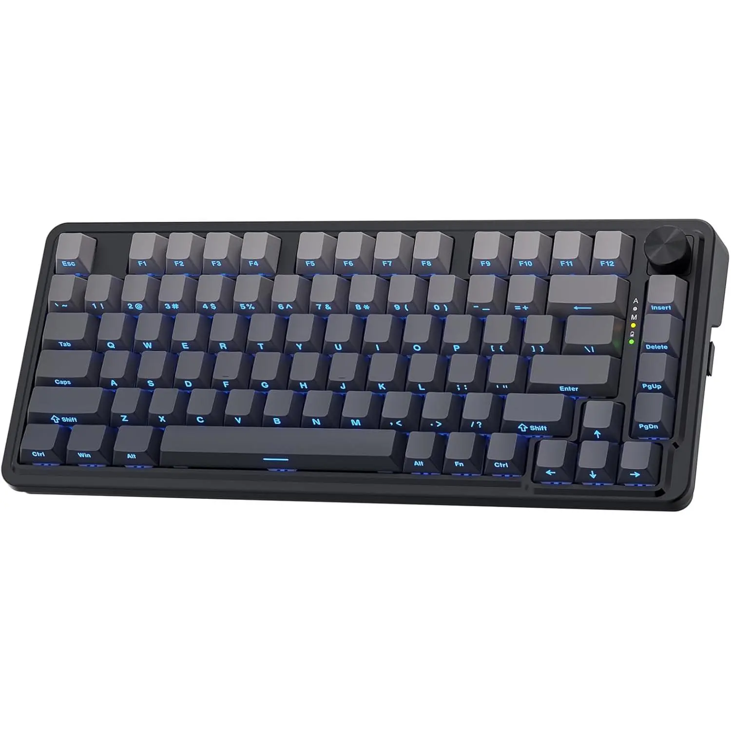 Redragon K673 GB 75% Wireless Gasket RGB Gaming Keyboard, 3-Modes 81 Keys PBT Compact Mechanical Keyboard w/Hot-Swap Socket, Dedicated Knob Control & 5-Layer Noise Dampening, Custom Linear Switch,summerwins