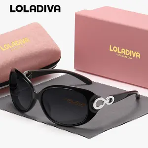 LolaDiva unisex Literary full-frame minimalist fashion sunglasses, polarized oval sunglasses for driving UV400