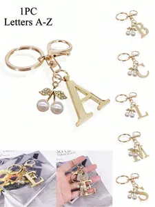 Advanced and elegant gold letter keychain, A-Z letter three-dimensional pendant, fashionable alloy keychain, bag and backpack hanging accessories, car keychain, for giving to friends, family, couples, girlfriends, important gifts, holiday souvenirs