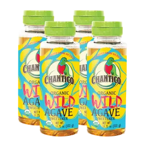 Chantico Organic Wild Agave Syrup (4 pack, 11.75oz of each) Diabetes friendly, Pure Sweetness, No Bees Needed and No After Taste, Non GMO, Gluten Free & Vegan