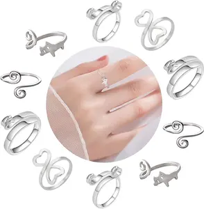 10 PCS Crochet Ring - Yarn Tension Rings for Finger, Adjustable Crochet Companion Ring for Finger Yarn Guide Knitting Loop Rings for Crochet Projects