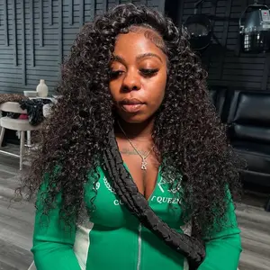 Uniky Hair Half Wig 250% Density Human Hair Jerry Curly 3 In 1 Seamless Flip Over Half Wigs With Drawstring Half Wigs for Women Human Hair Kinky Curly Glueless Human Hair Wigs Super Hair