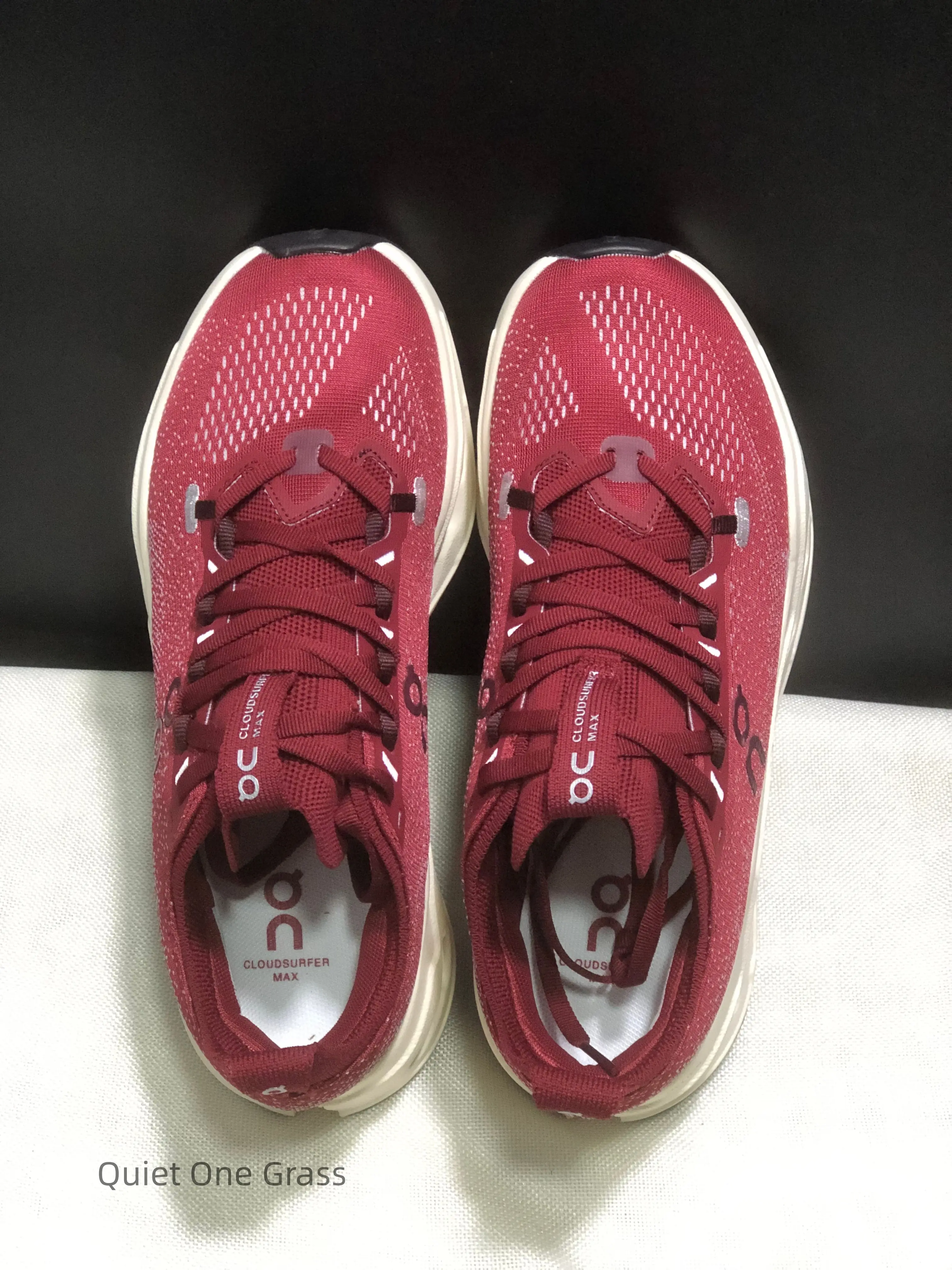 Matching Couple Running Shoes Burgundy Breathable Knit Mesh Sneakers Cream Hollow Shock Absorbing Platform Trainers for Men Women Workout Walking  ###        ####   1. ：Matching Couple Running Shoes（