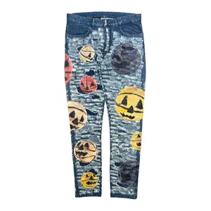 Givenchy x Josh Smith Destroyed Pumpkin Slim Fit Jeans Indigo