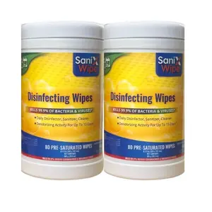 2Pack SaniX Disinfecting Wipes 160 counts Value Pack, Surface Clean Deodorizer Prevents Bacteria Growth Bleach Free Cleaning Wipes toilet paper Sheets Reusable Cotton Towels Household Thick Unscented