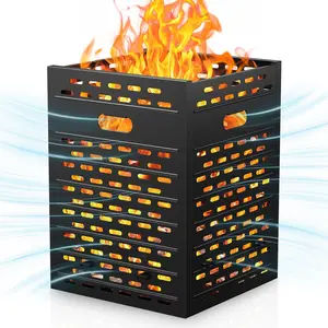 Burn Barrel 30 Inch 63 Gallon Ultra Thick Burn Drum for Yard Waste Incinerator Barrel Burn Cage for Outside Paper Leaf Trash Wood Backyard Bonfire