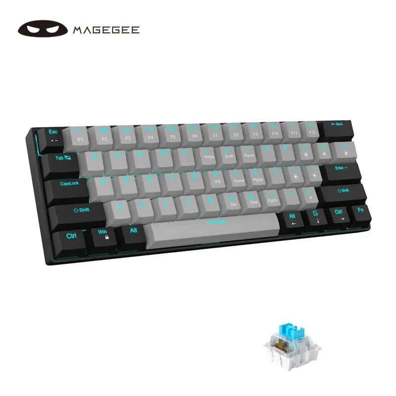 MageGee Star61 60% Compact Mechanical Gaming Keyboard - Wired Red Switch, LED Backlit Double Shot Keycaps, No Drivers Required, Portable PC Accessory for FPS Gaming & Work, Compatible with PC/Mac/Laptop, Gamer Gift Idea