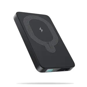 Magnetic Portable Power Bank, 5500mAh Wireless Charging Power Bank with LCD Display, PD Fast Charging USB-C Battery Pack for iPhone 15/14/13/12 Series, Powerbank Wireless