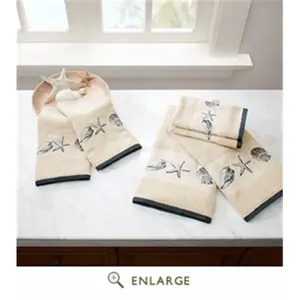 Madison Park  Bayside Embroidered Cotton Jacquard Towel Set, Blue - 6 Piece