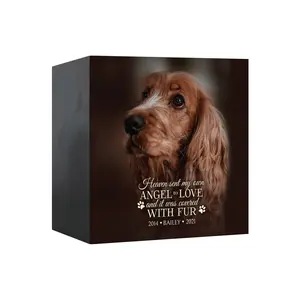 Pet Cremation Urn Personalized Pet Shadow Box Urn for Dogs and Cats Memorial Gift for Pet Loss Sympathy Gift for Pet Lovers | Heaven Sent My Own Angel