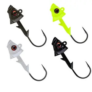 Reaction Tackle Fish Head Jigs (5-Pack or 20pc Variety) - Realistic 3D Eye Swimbait Jig Heads