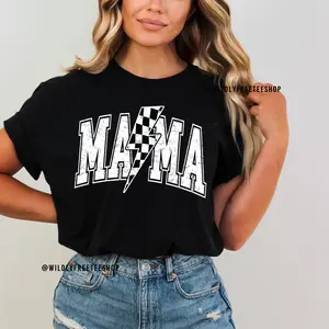 Checkered Mama Shirt Christmas Gift Moms Mom Tee Trendy Mama Shirt Mama Tshirt Shirts For Moms Comfort Colors Tee Retro Mama Shirt Heavy Cotton Gildan Tshirt