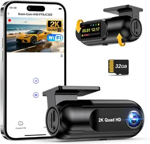 PENEMAY Dash Cam K Car Camera, Mini WiFi Dashcam with GB SD Card Dash Cam Front, Enhanced Night Vision Dashcams for Car, App Controlled Dash Camera with H Parking Mode, GSensor, Loop Recording