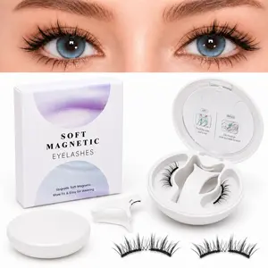 C Cosmetic Curl Lengthening Aurora Lashes False Eyelashes & Adhesives, Reusable Magnetic Lashes, Glue-Free, Waterproof, Lightweight, Ideal for Natural Makeup