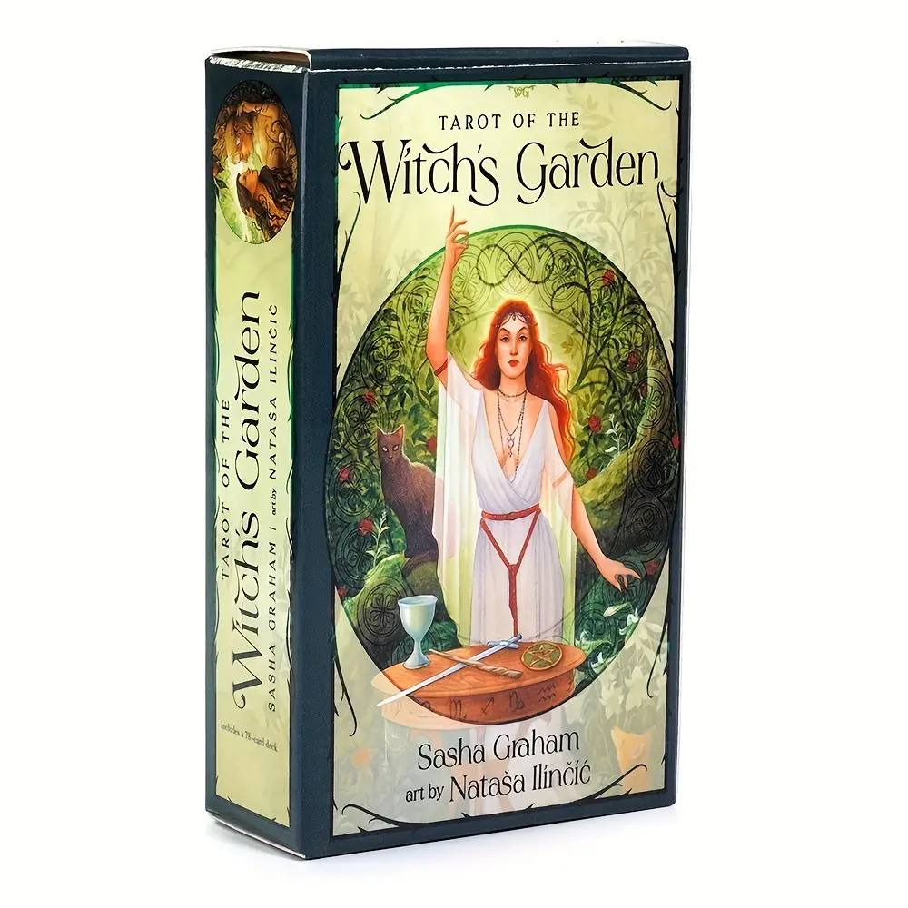 78-Card Witch's Garden Tarot Cards Stock Deck with Guidebook for Teens & Adults 14+, Manifestation & Magic Tarot Card Game