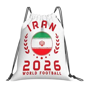 1pc Soccer 2026 Iran Football Football Drawstring Bags Outdoor Sports Portable Storage Bag Bundle Pocket Rope Bag