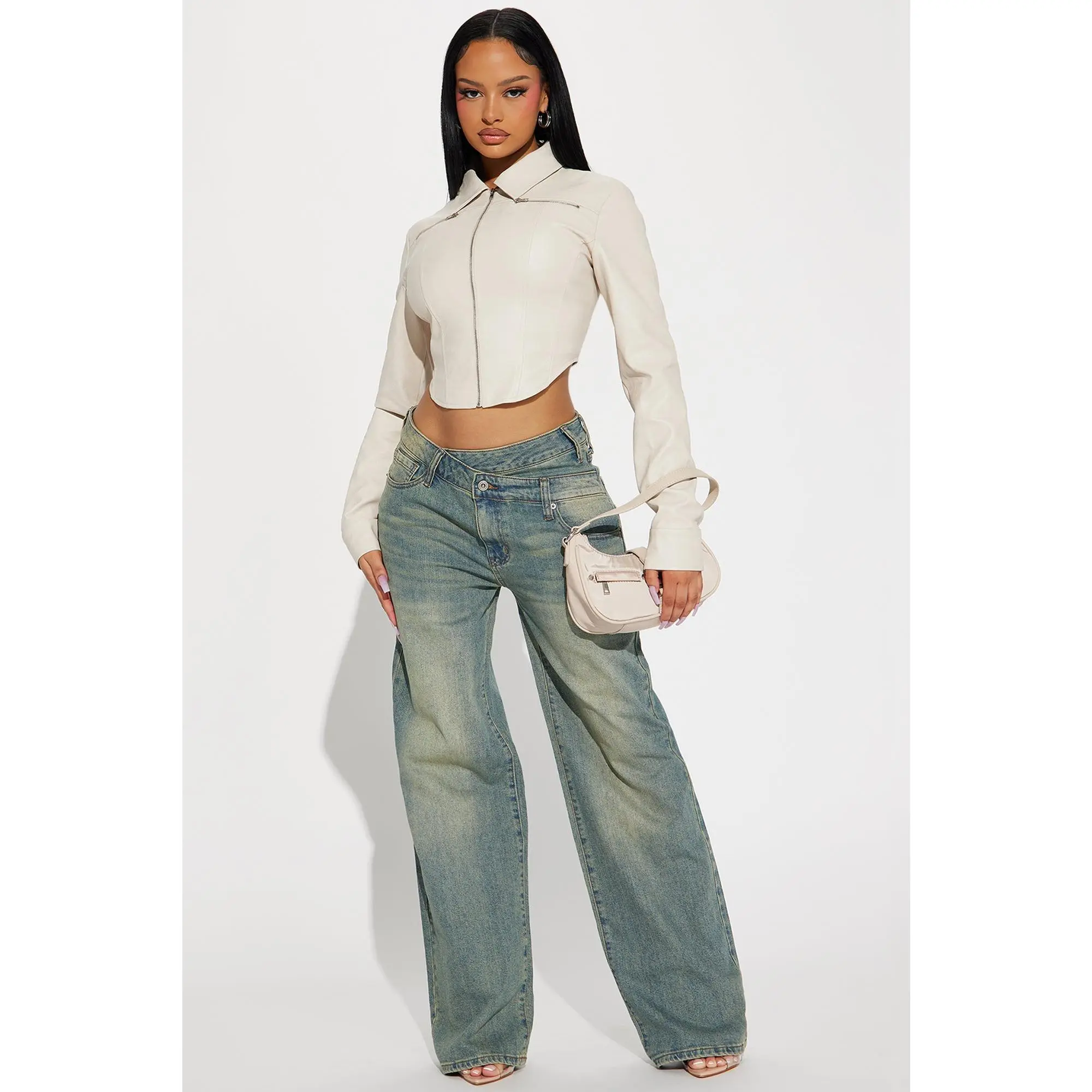 Confessions Crossover Tinted Jeans - Vintage Blue Wash