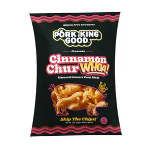 Pork King Good Cinnamon ChurWHOA Pork Rinds 3 oz (4 pack) - Low Sugar, Sweet Crispy