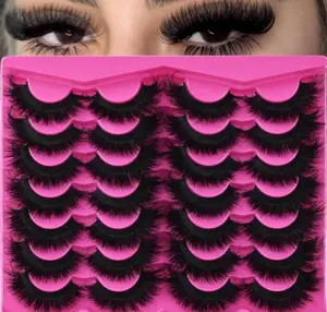 Mink Lashes Thick Lashes False Eyelashes Strip Volume Fake Eyelashes Dramatic 20MM Long Faux Soft Lashes 14 Pairs
