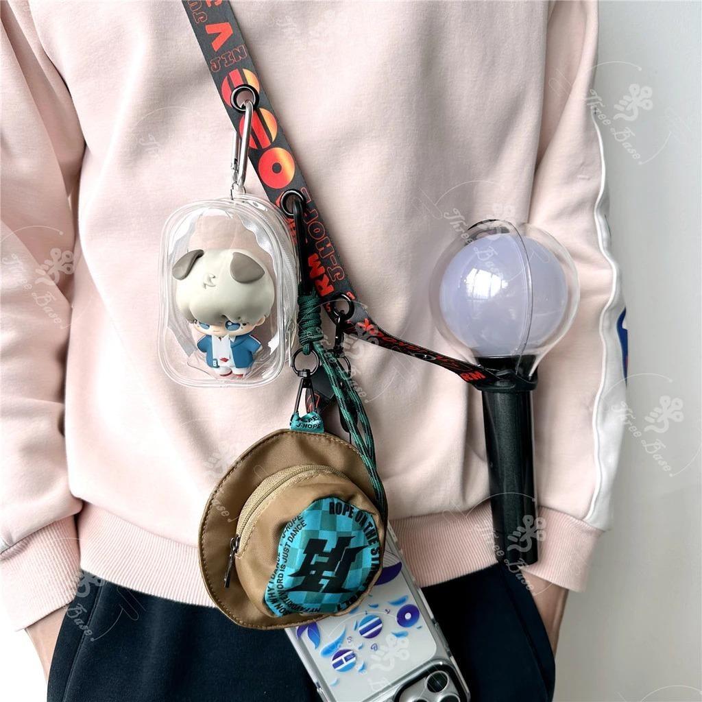 Kpop Lightstick Strap Fanmade Layard Support Model Phone Lanyard Adjustable Durable Lightweight Anti Drop Secure Hold with Random Stickers Cute Concert Tour Accessories Phone Case Strap Gift for Fans