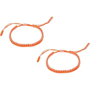 PATIKIL 2pcs Handmade Braided String Bracelets for Couple, Adjustable Braided Rope Matching Bracelets Tibetan String Lucky Protection Wristbands