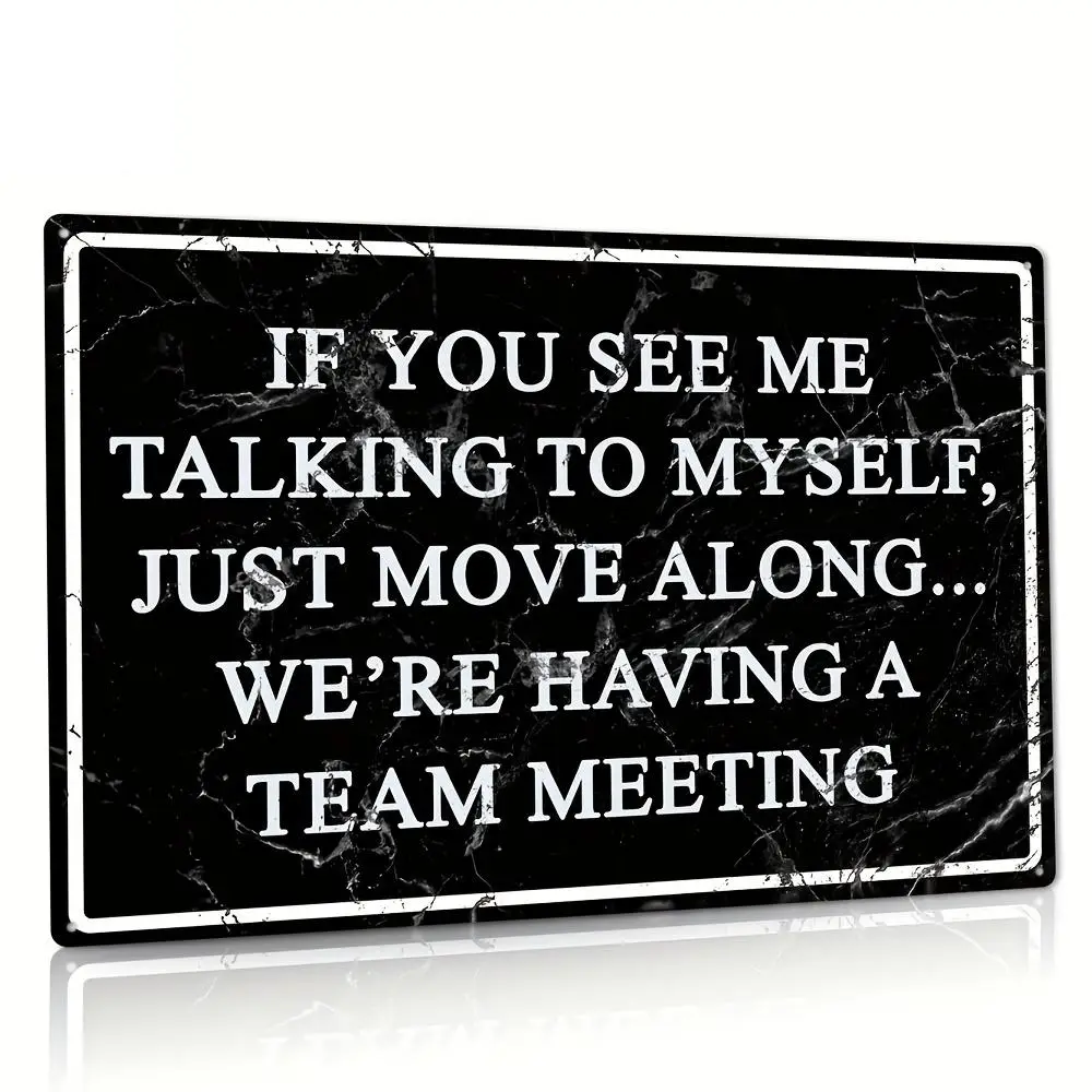 Slogan Graphic Metal Sign, 1 Count Funny Slogan Pattern Retro Hanging Plaque, Hanging Wall Art for Home Living Room Office Decor