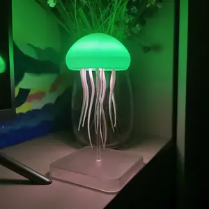 Upgraded Jellyfish Lamp - Sound-Activated Night Light | Touch & Remote Control Dual Modes | Realistic Wiggling Tentacles | 15 RG LED Bulbs | 11 Light Effects | Vibrant Chasing Lights | Perfect for Bedroom/Desk/Hallway/Bar/Outdoor/Live Stream Room